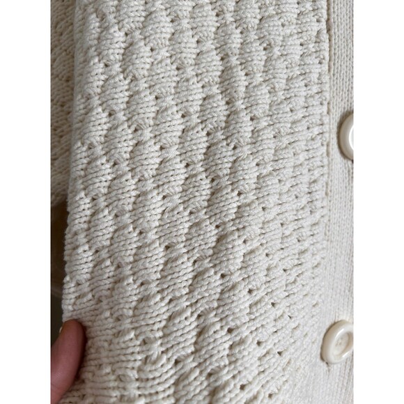 NWT Jones New York Sport Shawl Collar Ribbed Chunky Cardigan Womens Size M Ivory - Picture 2 of 7